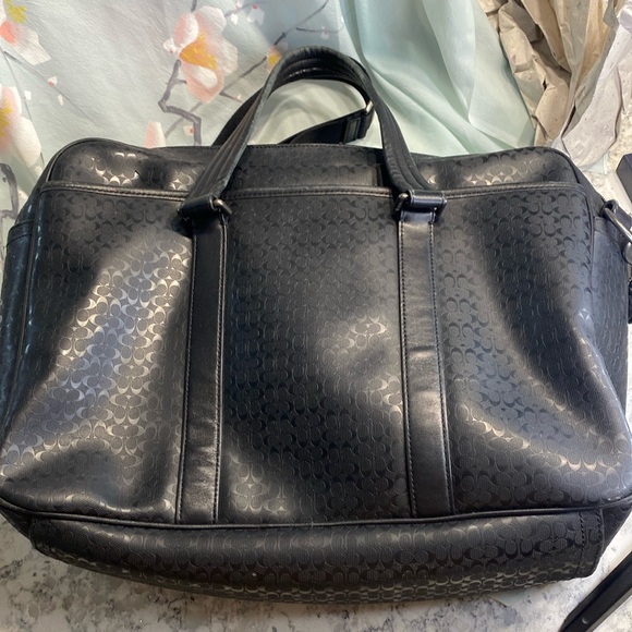 Coach Heritage Signature Embossed Commuter Bag F70766, Laptop-Compatible, Black - Picture 2 of 11